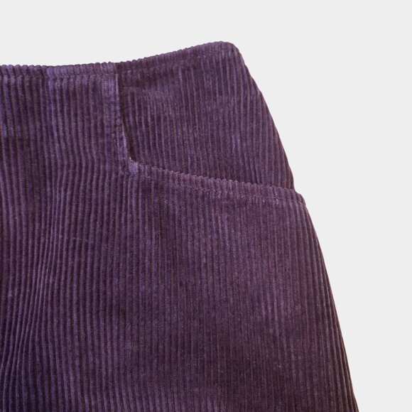 AG Adriano Goldschmied Women's Bernadette Corduroy Mini Skirt Burgundy 24R Fall - Picture 3 of 10